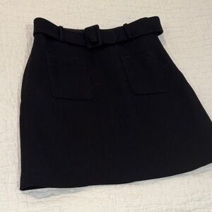 LOFT Elegant Black Mini Skirt line with Belt size 2